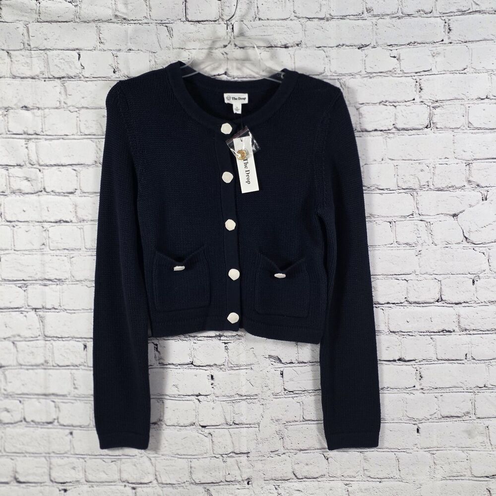 The Drop Women's Small Navy Blue Cardigan